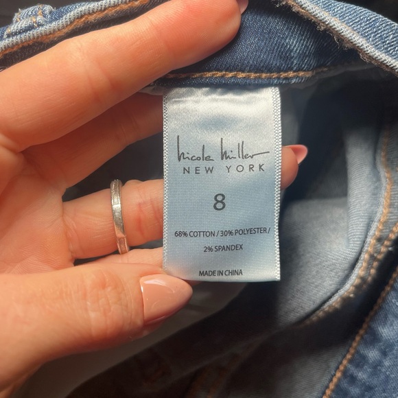 NICOLE MILLER SOHO High Rise Ankle Skinny with Shark Bite Hem 8 NWT - Picture 8 of 8